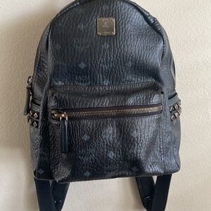 MCM Black Leather Backpack